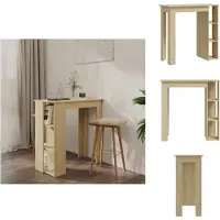 vidaXL Table de bar avec étagère Chêne Sonoma 102x50x103,5 cm Bois composite - Tables de salle à manger