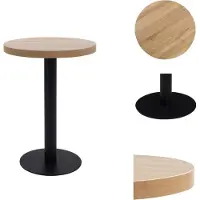 vidaXL Table de bistrot marron clair 60 cm MDF - Tables de salle à manger