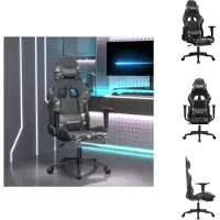 vidaXL Chaise de jeu avec repose-pieds noir et camouflage similicuir - Fauteuil de jeu