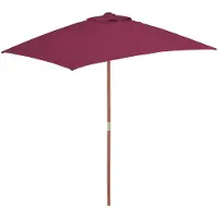 vidaXL Parasol avec mât en bois 150x200 cm rouge bordeaux