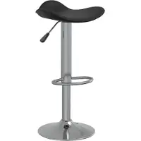 The Living Store Tabouret de bar noir Acier chromé et similicuir