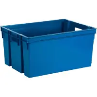 Eda Plastiques Bac Manutention 50 L Superposable et Emboitable - Bac de Rangement idéal Logistique Rangement - Bleu