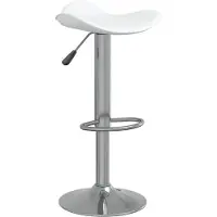 The Living Store Tabouret de bar blanc Acier chromé et similicuir