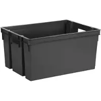 Eda Plastiques Bac Rangement 50l Gris Eda Grande Capacité, Robuste, Empilable - Georges David Eda