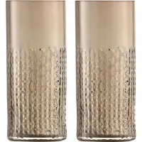 LSA International Verre Long L.S.A. Wicker Taupe 400 ml (2-Pièces)