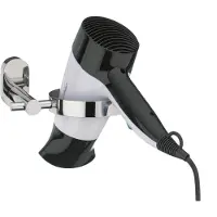 kela Support pour sèche-cheveux LUCIDO en acier inoxydable O9cm x 14cm, poignée 6cmx11cm KL-22678