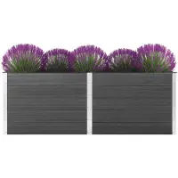 vidaXL Lit surélevé de jardin 250 x 50 x 91 cm WPC Gris