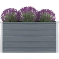 vidaXL Lit surélevé 100 x 100 x 45 cm Acier galvanisé Gris