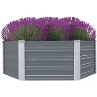 vidaXL -Pflanzer erhöht 129 x 129 x 46 cm galvanisé Stahlgrau grau