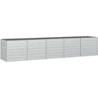 vidaXL Lit surélevé de jardin 400x80x77 cm Acier galvanisé argenté