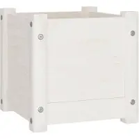 vidaXL Jardinière d'extérieur Blanc 31x31x31 cm Bois de pin massif