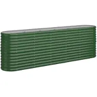 vidaXL Parterre surélevé Acier revêtu par poudre 224x40x68 cm Vert