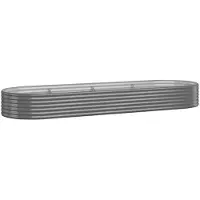 vidaXL Jardinière 322x100x36 cm acier peint par poudrage gris