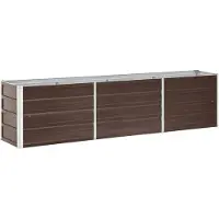 vidaXL Lit surélevé de jardin Acier galvanisé 240x40x45 cm Marron