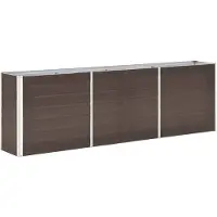 vidaXL Lit surélevé de jardin Acier galvanisé 240x40x77 cm Marron