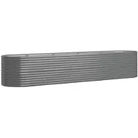 vidaXL Lit surélevé de jardin Acier galvanisé 368x80x68 cm gris
