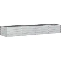vidaXL Lit surélevé de jardin 320x80x45 cm Acier galvanisé argenté