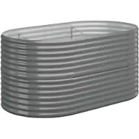 vidaXL Lit surélevé de jardin Acier galvanisé 152x80x68 cm gris