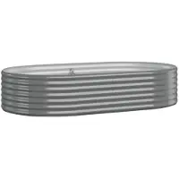 vidaXL Lit surélevé Acier revêtu par poudre 175x100x36 cm Gris