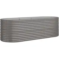 vidaXL Lit surélevé Acier revêtu par poudre 224x80x68 cm Gris