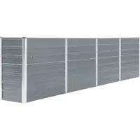 vidaXL Lit surélevé 320 x 40 x 77 cm Acier galvanisé gris