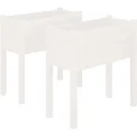 vidaXL Jardinières 2 pcs Blanc 70x31x70 cm Bois de pin massif