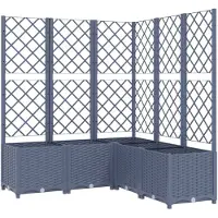 vidaXL Jardinière avec treillis bleu gris 120x120x136 cm PP