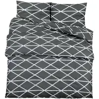 vidaXL Ensemble de literie Gris 140x200 cm coton