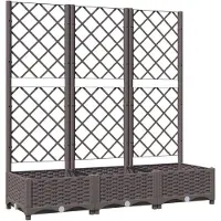 vidaXL Jardinière avec treillis Marron 120 x 40 x 121,5 cm PP