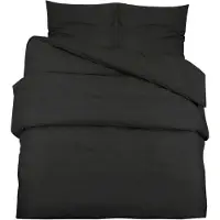 vidaXL Ensemble de literie noir 200x220 cm Microfibre légère