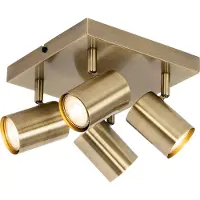 QAZQA Plafonnier moderne bronze 4 lumières rectangulaire réglable - Jeana