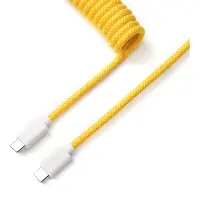 Keychron Coiled Aviator Cable - Câble spiralé pour clavier mécanique Jaune - Droit