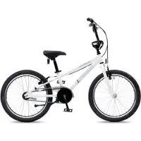 Tornado Vélo BMX 20 pouces blanc avec moyeu à frein, frein avant à main et pneus à crampons