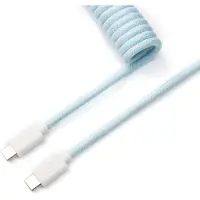 Keychron Coiled Aviator Cable - Câble spiralé pour clavier mécanique Bleu clair - Droit