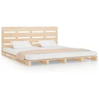 vidaXL Lit en bois massif sans matelas 200x200 cm pin