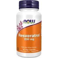 Now , Resvératrol, 200 mg, 60 Gélules Végétales