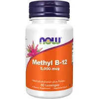 Now Méthyl B-12 avec acide folique, 5000mcg - 60 pastilles