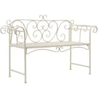 vidaXL Banc de jardin 132 cm Métal Antique Blanc