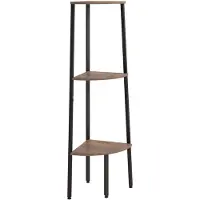 vidaXL Étagère d'angle avec 3 étagères brun foncé et noir 45,5x31,5x120 cm