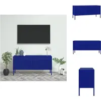 vidaXL Armoire TV bleu marine 105x35x50 cm Acier - Meuble TV