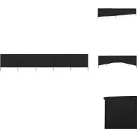 vidaXL Tissu brise-vent 5 pièces 600 x 120 cm Noir - Parasols & Ecrans solaires