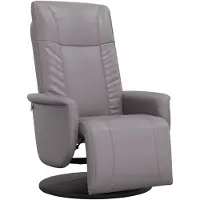 vidaXL Fauteuil relax avec repose-pieds Gris Similicuir