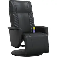 vidaXL Fauteuil de massage avec repose-pieds Noir Similicuir