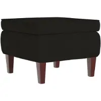 vidaXL Tabouret avec pieds en bois Noir Velours