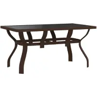 vidaXL Table de jardin marron et noir 140x70x70 cm acier et verre