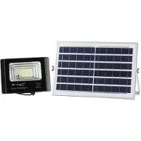 V-TAC projecteur solaire LED IP65 12W noir, télécommande, minuterie VT-25W 4000K 550lm