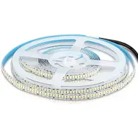 V-TAC VT2835 Bande LED SMD2835 240 LED Lumière élevée 3000K IP20 5m (Blanc chaud, 500 cm, Intérieur)