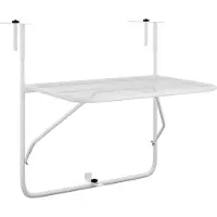 vidaXL Table de balcon blanc 60x40 cm acier