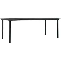 vidaXL Table de jardin noire 200x100x74 cm acier et verre