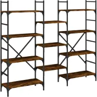 vidaXL Bibliothèque chêne fumé 160x28,5x136,5 cm bois d'ingénierie